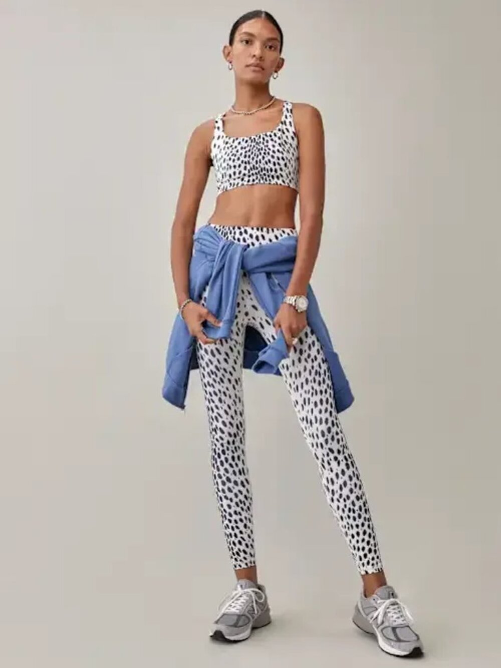 Reformation EcoMove XS Dalmatian Print Sports Bra & Leggings Set